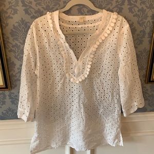 J crew white beach coverup